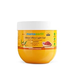Mamaearth Ubtan Ultra Light Gel Oil-Free Moisturizer For Face, Body And Hands; With Turmeric & Saffron For Deep Hydration – 200 Ml