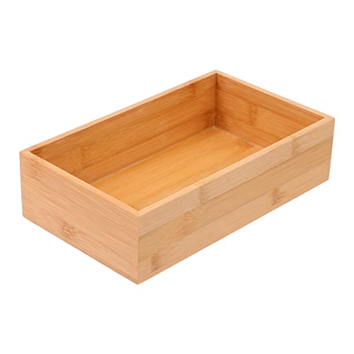 Alipis Caja De Almacenamiento De Bambú Organizador De Cubiertos De Bambú De Cocina Cajas De Madera Para Almacenamiento Cubertero De Bambú Cómodas De Madera Oficina Cosmético Sin Cubierta