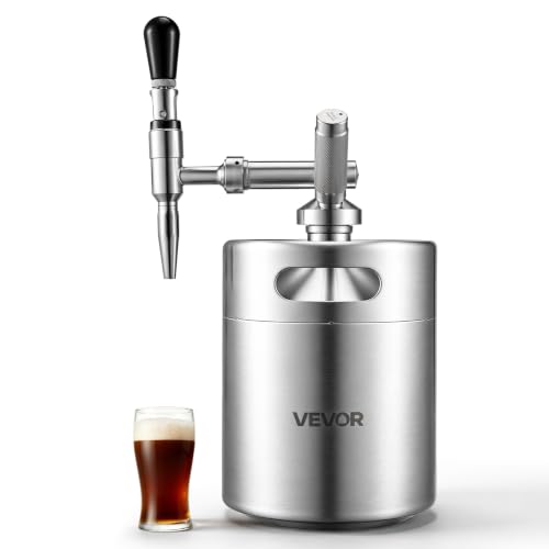 Image of VEVOR Nitro Cold Brew Coffee Maker 135 oz Nitrogen Dispenser System, Home Brew Coffee Keg, Portable Nitrogen Infuser with Dispenser and Pressure Relieving Valve, Gift for Coffee Lovers