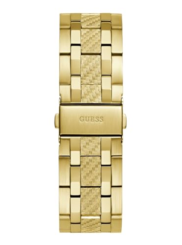 Image of Guess Stainless Steel Analog Blue Dial Men's Watch-Gw0714G2, Band Color-Gold