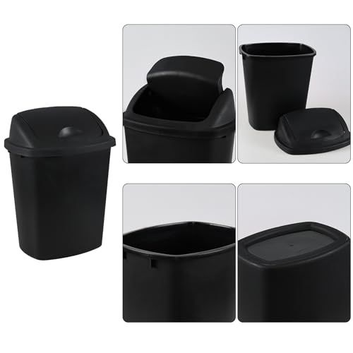 Caneca de basura negra de plástico 7 galones pack 4 miniatura 3