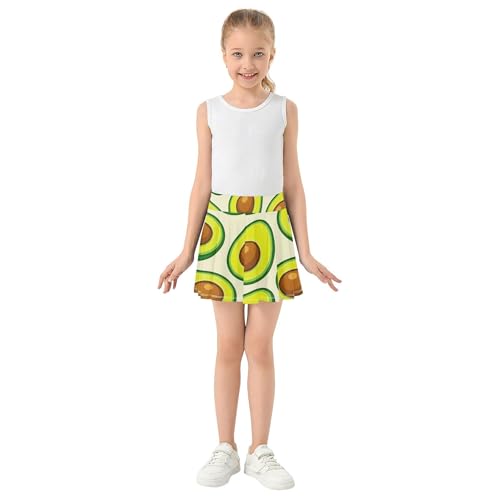 Cartoon Avocado Fruits Tennis Skirts Toddler Outfit Athletic Shorts Girls Skorts Butterfly Skirt 4t3