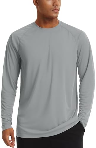 TACVASEN Men’s Sun Shirt UPF 50+ Long Sleeve UV Protection Lightweight Rash Guard Swim Shirt Quick-Dry Outdoor SPF 50 T-Shirt