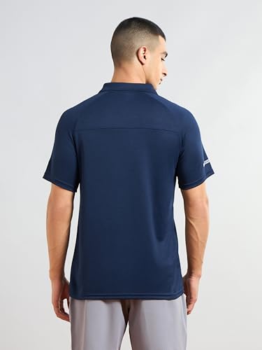 Image of TECHNOSPORT Men's 100% Polyester Slim Fit Self-Design Half Sleeve Polo T-Shirt with Double Cool, SPF50+ Properties for Gym, Workout 7 Regular Use