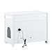 Cat Litter Box Enclosure, Enclosed Litter Furniture Hidden with Hidden Plug, Cat Litter Cabinet, 2 Doors Wooden Cats Washroom, Multi-Functional Storage Side Table for Indoor Cats, White
