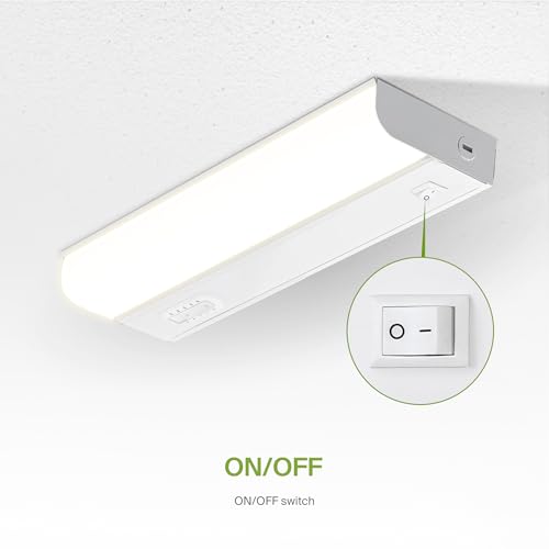 Image of ASD LED Under Cabinet Lighting Hardwired, 9 Inch 4W 2700K-5000K Selectable, 337LM, CRI90+, Direct Wire Linkable Under Counter Lights for Kitchen, Dimmable Under Cabinet Lights, White, UL Certified