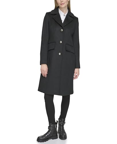 KARL LAGERFELD Women's Luxe Twill Classic Stitch Coat2