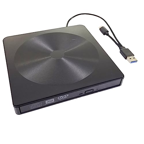 Hemobllo Unità Cd Dvd Esterna Unità Ottica Multifunzionale Leggera e Portatile Design Classico Per Laptop e Desktop