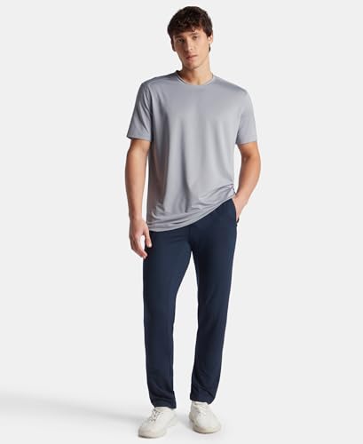 Image of Jockey MV37 Men Recycled Microfiber Elastane Stretch Fabric Round Neck Half Sleeve Breathable Mesh Active Wear T-Shirt