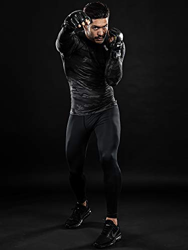 DRSKIN Men's Long Sleeve Compression Shirts Top Sports Workout Running Athletic Base Layer Dry Thermal Winter (SMBB34, L)
