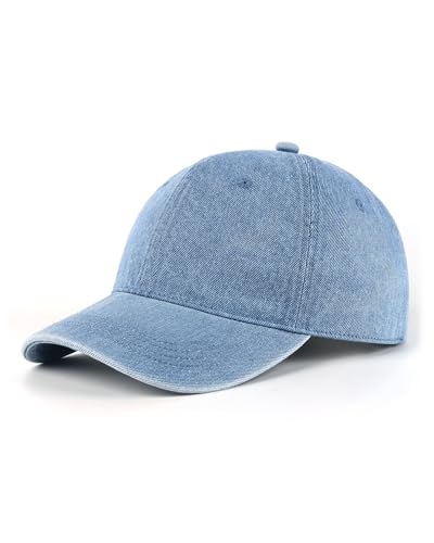 Image of XXL Baseball Cap For Big Heads, Soft Crown Washed Dad Hat, Oversized Denim Cap For Men Women Golf, Travel, Daily Wear