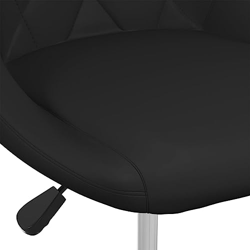 Tabouret de bar en cuir synthétique noir réglable avec assise rotative