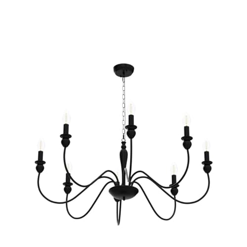 8 luzes lustre de fazenda lustre de iluminação para teto pendurado, lustres pretos LASENCHOO para sa