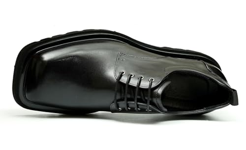 Santimon Mens Oxfords Formal Dress Shoes - Fashion Genunie Leather Square Toe Suit Shoes for Tuxedo Wedding & Causal Business3