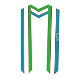Tautaoxuu Uzbekistan National Flag Graduation Stole Embroidery Sash for Study Aboard International Students