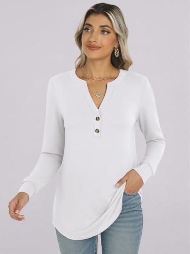ANRABESS Women's Long Sleeve Shirts 2026 Spring Fashion Dressy Casual Tops Trendy Henley Blouses Cute Work Outfits Clothes - image 6