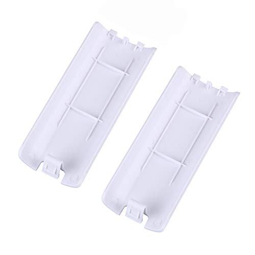 Image of Trenro Wii Remote Controller Battery Cover, 2 Pack Back Cover Replacement for Nintendo Wii U Remote - White