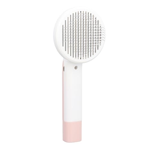 Masyrt Dog Cat Grooming Bursh Kit Pet Slicker Brush 2 in 1 Detangling Self Cleaning Floating Hair Removal Pet Grooming Comb with Nail Grinder for Cat Roseate
