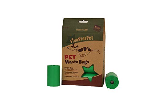 Image of Five Star Pet 9 inch x 14.25 inch Made in USA Easy Open Poop Bags Dog Waste Bags, 8 Refill Rolls, 120 Bags