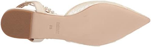 Badgley Mischka Women's Fawn Ballet Flat, Ivory Satin, 8.5 | Image 3