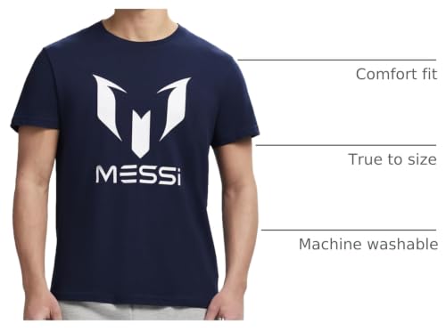 Image of Messi Men's Wingstar Logo Tee, Lifestyle Short Sleeve T-Shirt | Standard Fit with Graphic