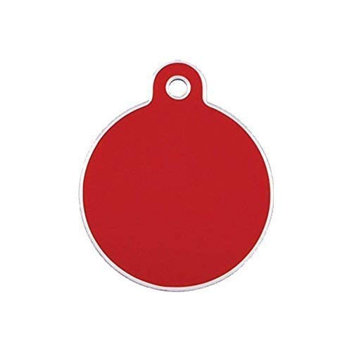 Adressanhänger mit Gravur - rund groß - mit Rand - Rot Cover