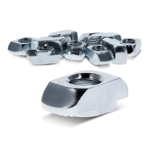 8020, 3933, 15 40 Series 1/4-20 Standard Drop in T-Nut Steel Nut T-Slot T-Slotted Accessories for 80/20 Aluminum Extrusion Hardware 1/4 Nuts (10 Pack)