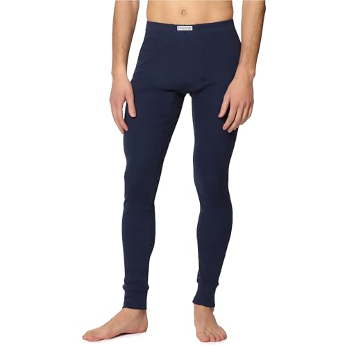 Timone Termo Lange Unterhosen Herren warm und bequem aus Baumwolle Thermounterhose Knöchellänge für kalte Tage Winter Herren Unterwäsche TI30-127 (Marineblau, XXL)