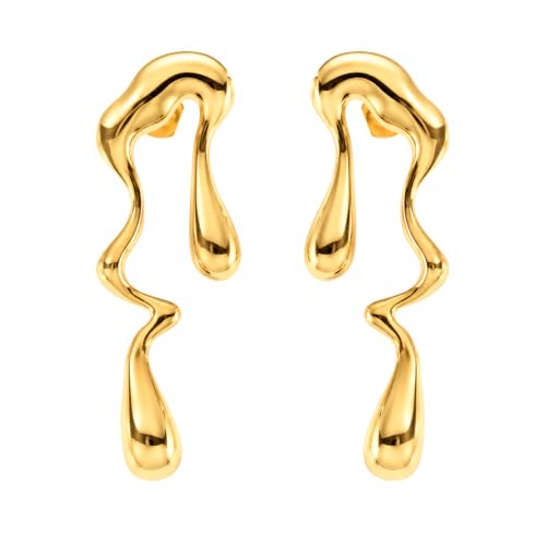 Image of Drop Dangle Earrings Set for Women and Girls | Celebrity Inspired Trendy Stylish Gold Plated Earrings Set Of 1