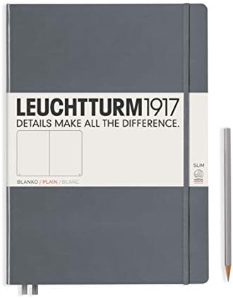 LEUCHTTURM1917 (344815) Notebook Master Slim (A4+), Hardcover, 123 Numbered Pages, Dotted, Anthracite