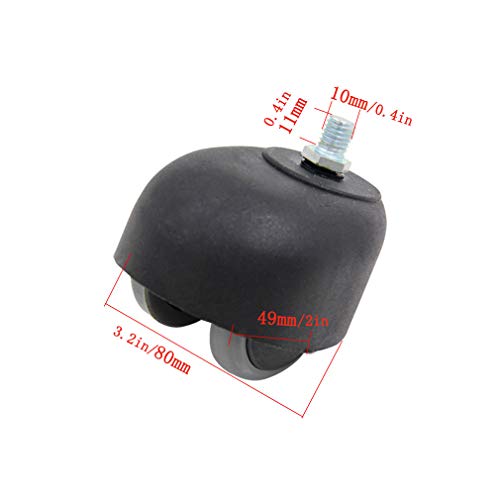 Ruedas giratorias 5pcs Silla giratoria Rueda Muebles Rueda Nylon PU Silla de Oficina Rueda Ruedas de plástico con Frenos para Muebles Mesa Trolley Cama Montaje de Banco de Trabajo