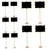 Mini signo de pizarra 10pcs Etiquetas creativas de alimentos de madera para fiestas Buffet Decoración de letreros de pizarra multipropósito con soporte para buffet, puesto, tienda minorista, fiesta