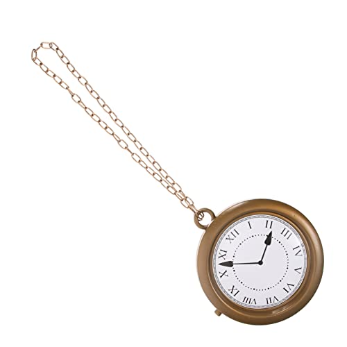 AOKWAWALIY Collier D'horloge Géante Horloge De Lapin Surdimensionnée Collier D'horloge en Or Accessoires De Costume pour Fournitures De Fête De Thé Accessoires...