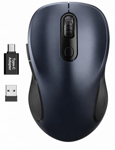 Image of WisFox 2.4GHz Wireless Mouse for Laptop, Ergonomic 6-Button, Matt Gray