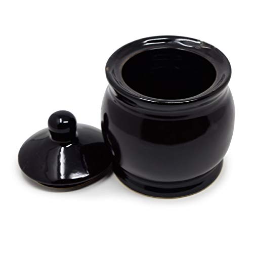 Image of The Himalayan Goods Company 300 ml Ceramic Kitchen Container with Lid Tea Coffee Sugar Spice Pickle Salt Pepper Jar (Black)