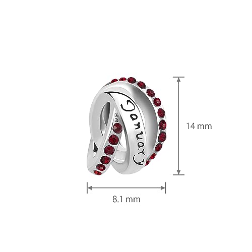 Image of LSxAB Birthstones Charms fits Pandora Bracelet for Women Happy Birthday to January-December Charm for Bracelet Necklace Pendant for Women Jewelry