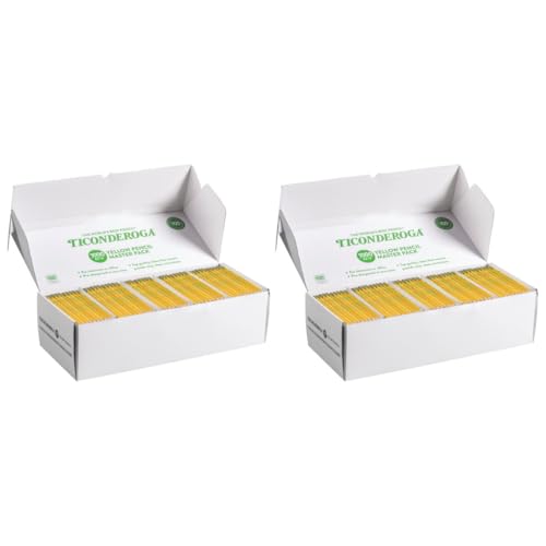 Image of Ticonderoga Wood-Cased Pencils, Pre-Sharpened, 1000 /Box, 2 Boxes | 2 HB Soft, Yellow, 2000 Pencils Total, X13100