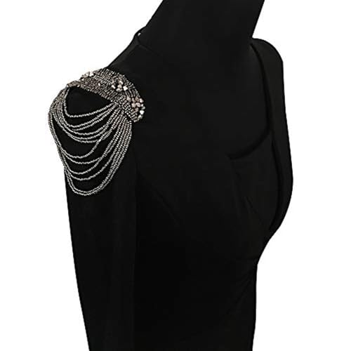 EMDOMO Epaulet Kpop Beading Fringe Tassel Stage Performance Suit Jacket Shoulder Badges Epaulettes Craft Spikes Brooch 2 pieces