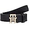 Tommy Hilfiger Damen Gürtel Logo 2,5 cm Ledergürtel, Schwarz (Black), 80 cm