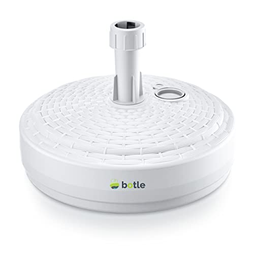 Schirmständer Schirmhalter Sonnenschirmständer Weiß Ständer aus Kunststoff Rund Form zu Garten Terrasse Strand Rattan Sonnenschirmfuß befüllbar mit Sand Wasser oder Kies Sonnenschirm Flagge Mast stän