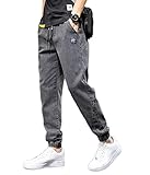  shownicer Jeans Homme Pantalon Casual Cargo Chino Sport Jogging Pantalon Slim Fit Denim Pantalon Jogging Bas de Survêtement Hip Hop Pantalon De Sport Multi-Poches Streetwear D Noir 3XL