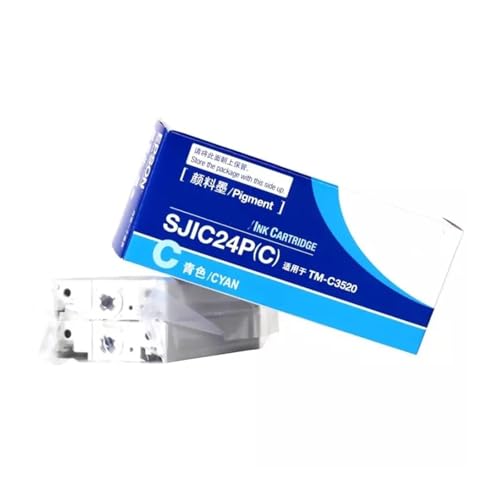 Cartouche d'encre Epson TM-C3520 cyan SJIC24P à séchage rapide pour étiquettes nettes