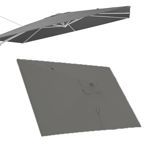 RTVGNSZSJL 3x4m Sombrilla De Jardín Rectangular 8 Varillas Toldo De Repuesto para Sombrilla Voladizo Tela De Repuesto para Sombrilla De Patio, Balcón, Mercado(Grey,3x3m/10x10ft)