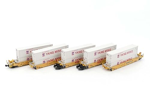 N Maxi-I TTX New Logo 5-Unit Set #759364 w/Yang Ming Containers