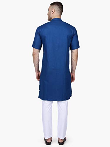Image of Rajubhai Hargovindas Men's Premium Cotton Half Sleeve Solid Kurta