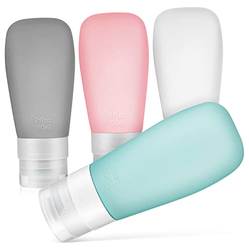 PATKAW 4 Piezas botella de viaje Botellas dispensadoras envases cosméticos de viaje bomba rellenar líquido travel bottles botella viaje contenedor de viaje botella de tubos gel de sílice