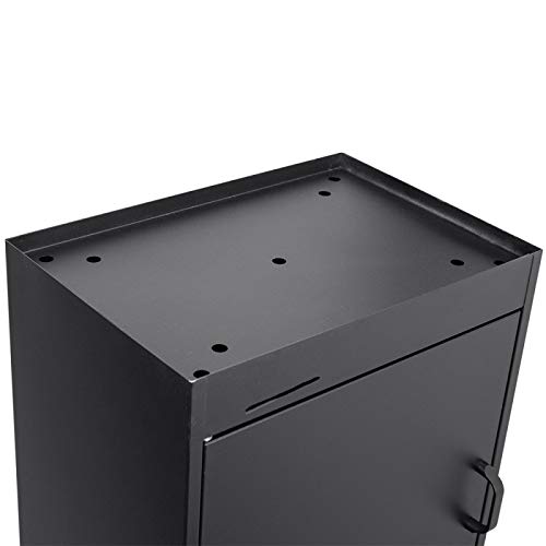 Winbest Steel Freestanding Floor Lockable Drop Slot Mail Box With Parcel Compartment, Black #TOP4