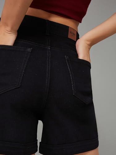Image of Dolce Crudo Women's Regular High Rise Stretchable Denim Shorts