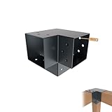GeZu Impex Conector de Poste Y 71x71 mm Recubrimiento en Polvo Antracita Conector de Esquina en Ángulo Recto de 3 Vías Pérgolas Pabellones de Carpintería DIY Soporte