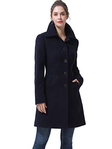 Image of BGSD Women Kim Wool Blend Single Breasted Walking Coat (Also available in Plus Size and Petite), Black, 1X Petite